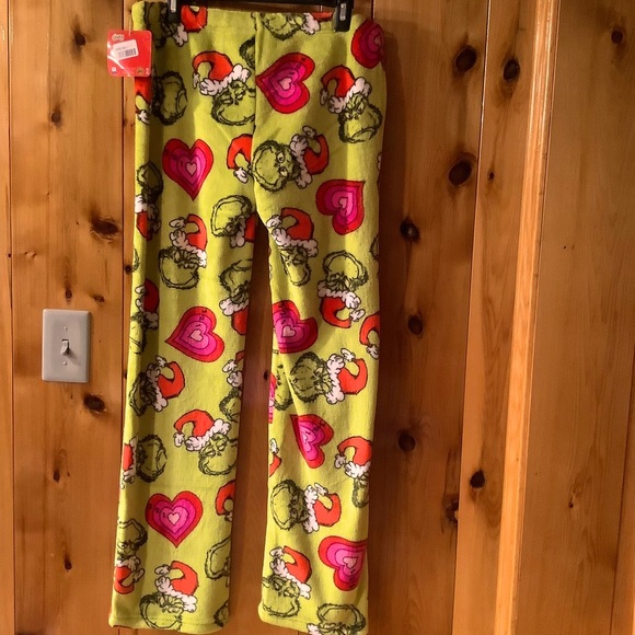 GRINCH Women’s Large Santa Heart Toss Holiday Lounge Pants - Picture 3 of 4